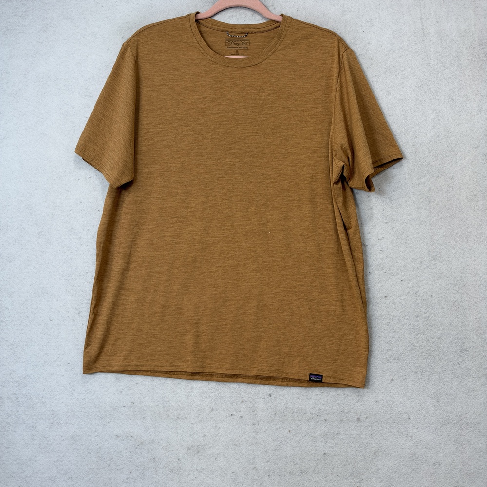 Patagonia Shirt Mens Large Brown Capilene Cool Daily Short Sleeve Athletic Top